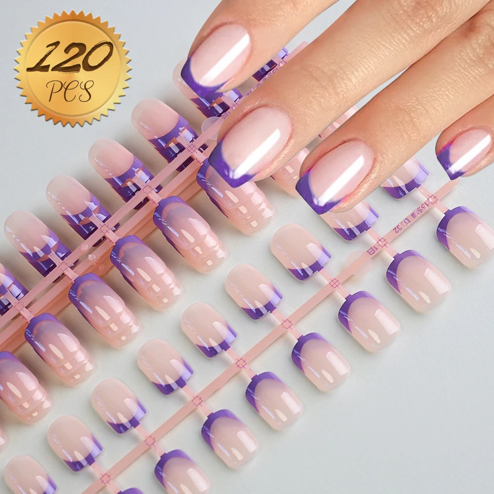 Light Pink Square Press-On Nails 100pc
