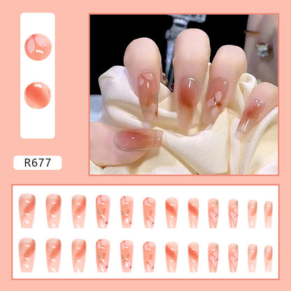 Butterfly Camellia Pearl Press-On Nails