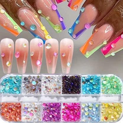 Mermaid Bubble Aurora Glass Nail Charms