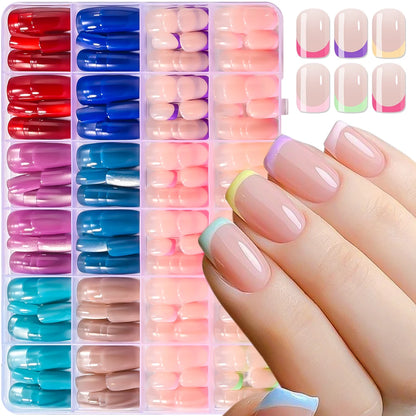 Red Blue Cat Eye Coffin Nails 288pc