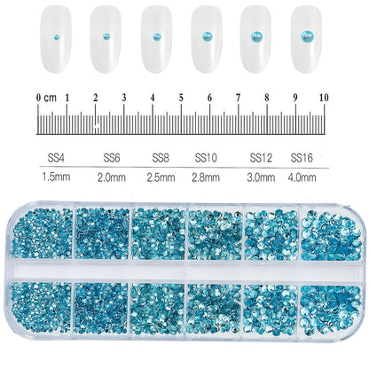 Crystal AB Rhinestone Nail Art Kit 12 Grid