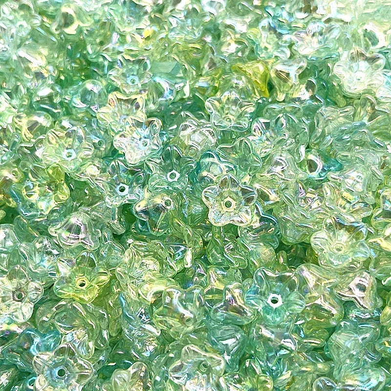 Gradient Bellflower Acrylic Bead Caps 50pc