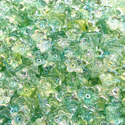 Gradient Bellflower Acrylic Bead Caps 50pc