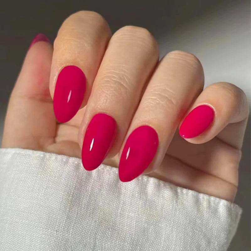 Wine Red Almond Press-On Nails