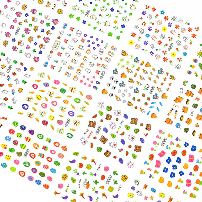 20Pcs Cartoon Luminous Kids Stickers Kawaii Self-Adhesive Nail Decals  Glow Bunny Eggs Chick Slider for Nails Decor DIY Manicure