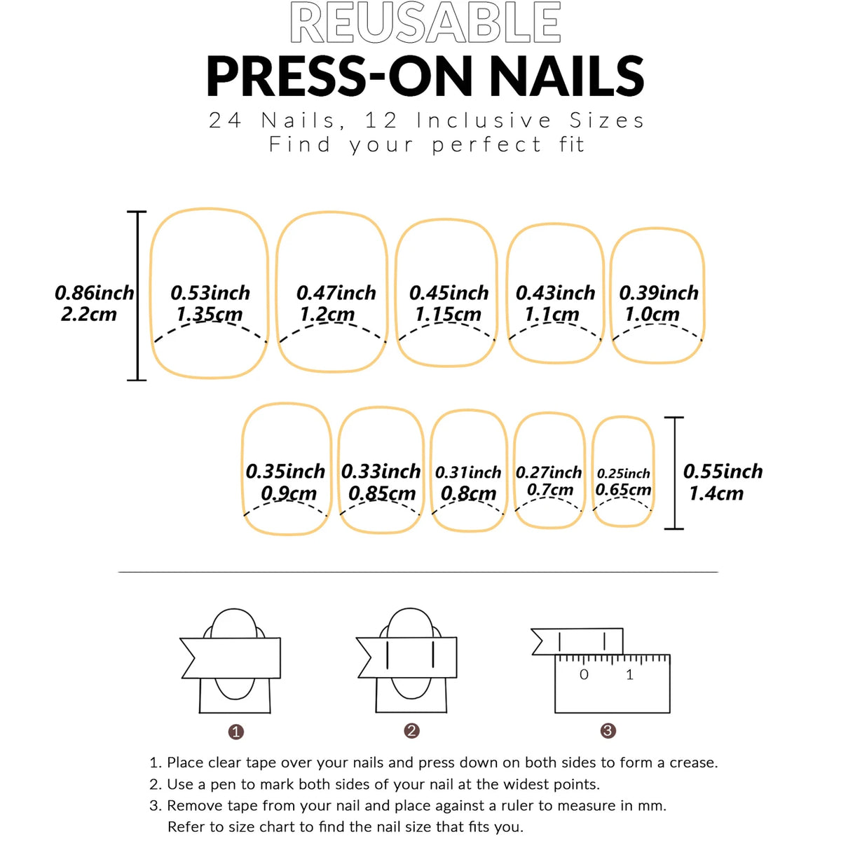 French Gradient Love Press-On Nails