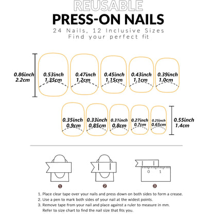 French Gradient Love Press-On Nails