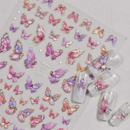 5D Butterfly Aurora Nail Stickers