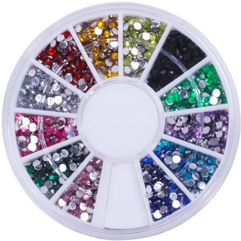 1Box Mixed Acrylic Gems Nail Rhinestones 3D Metal Alloy Nail Charms Flat Jewelry Decoration DIY Manicure Accessory DIY Stones*5H