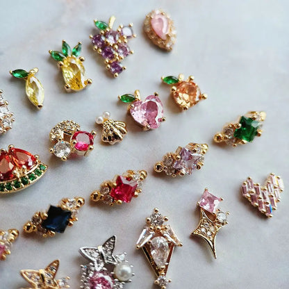 Summer Fruit Zircon Nail Charms 10pc