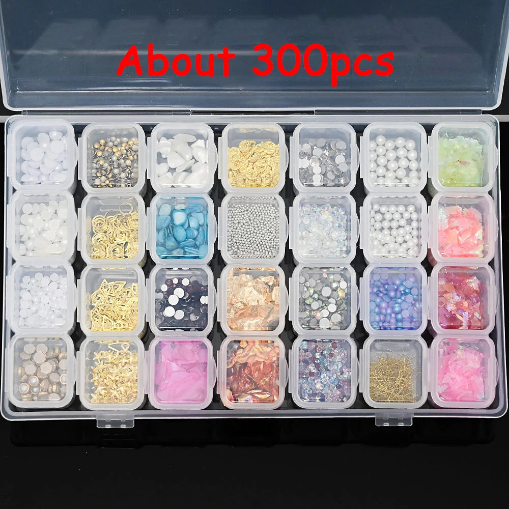 Mix Zircon Rhinestone Nail Charms 100pc