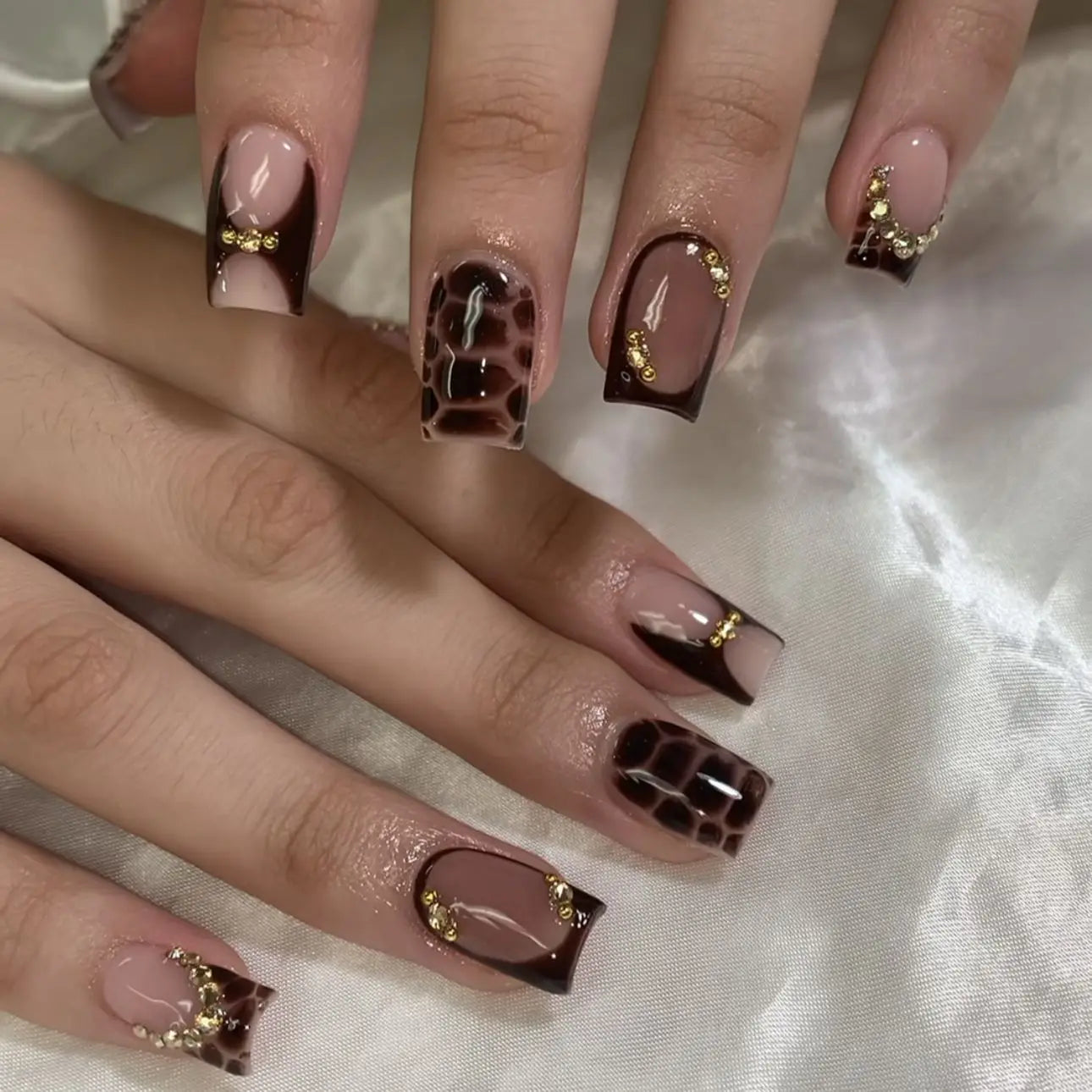 Glitter Butterfly French Press-On Nails