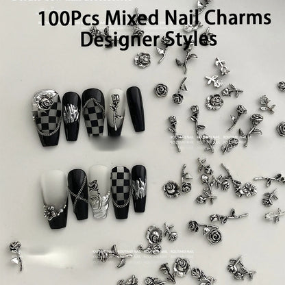 Mix Zircon Rhinestone Nail Charms 100pc