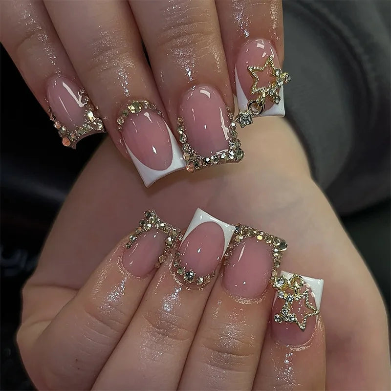 Glitter Butterfly French Press-On Nails
