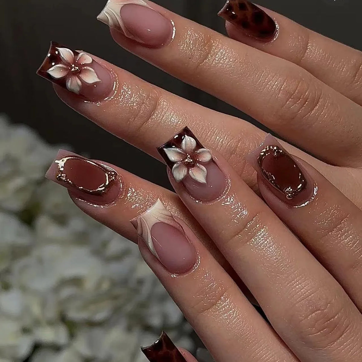 Glitter Butterfly French Press-On Nails
