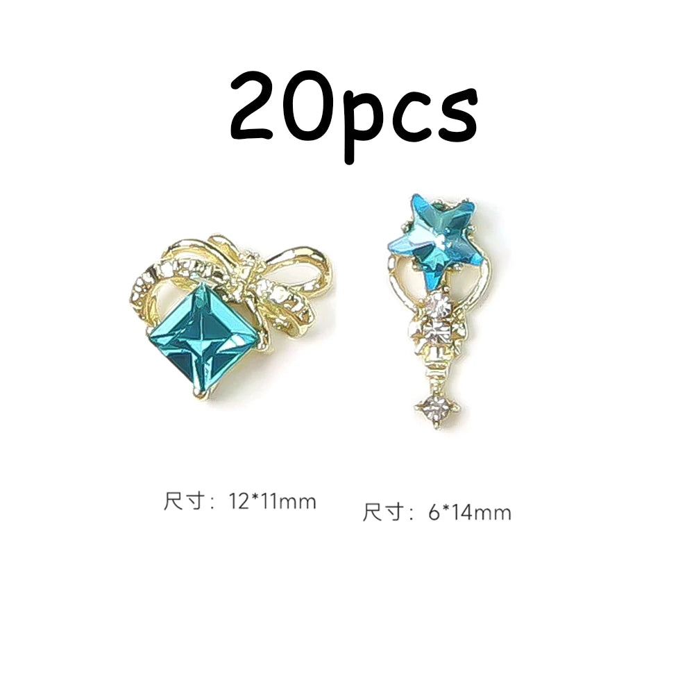 30/20/10PC Pink Ribbon Resin Bow Parts Nail Charms Mix-Style Bow Rhinestone Jewelry 8-12mm Y2K Accessory for DIY Manicure Decora