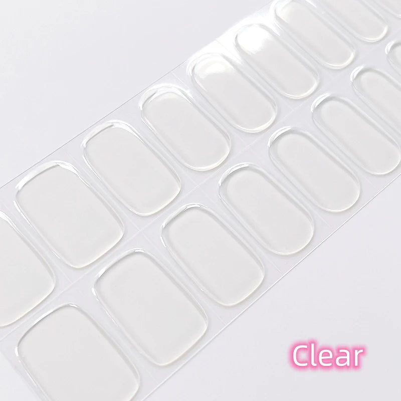 Semi Cured Wraps Fast Gel Nail Sticker Soild Nail Gel Wraps Adhesive Full Cover Gel Nail Decal UV Lamp Cured Manicure Decoration