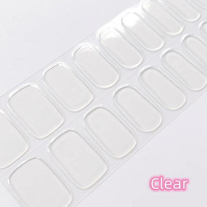 Semi Cured Wraps Fast Gel Nail Sticker Soild Nail Gel Wraps Adhesive Full Cover Gel Nail Decal UV Lamp Cured Manicure Decoration