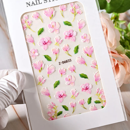 5D Sea Nail Art Stickers Embossed Self-Adhesive Ocean Beach Style Nail Slider Kawaii Starfish/Shell/Coral Reef Decor Nail Decals