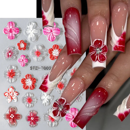Spring Floral Jelly Nail Art Stickers