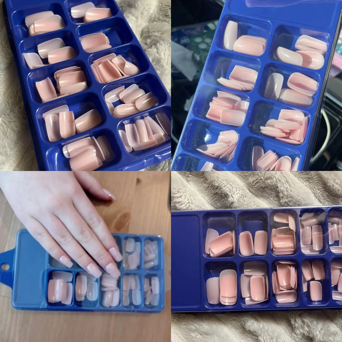 Light Pink Square Press-On Nails 100pc
