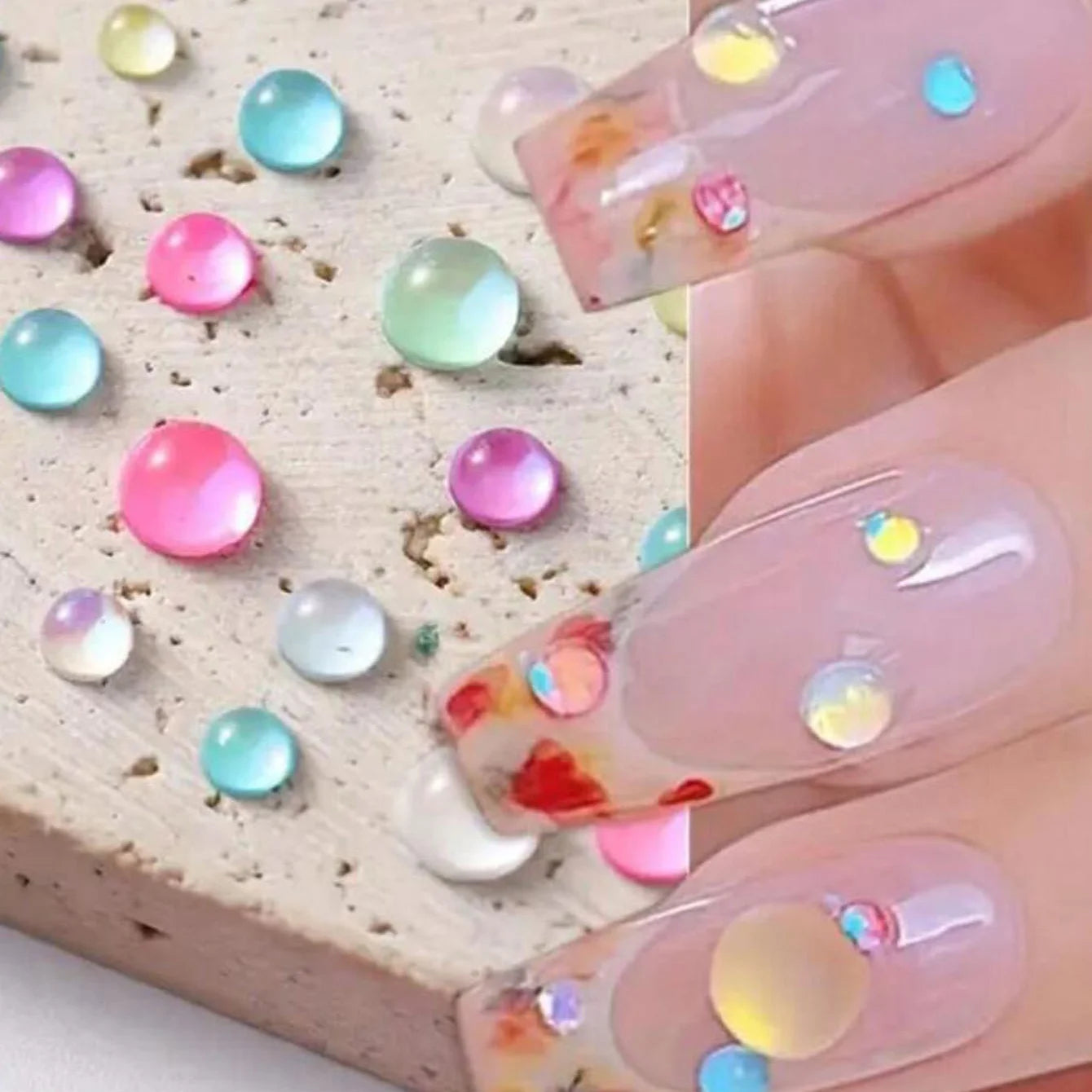 Mermaid Bubble Aurora Glass Nail Charms