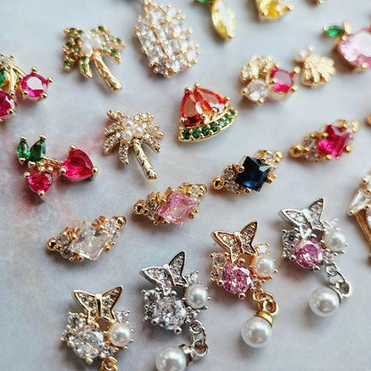 Summer Fruit Zircon Nail Charms 10pc