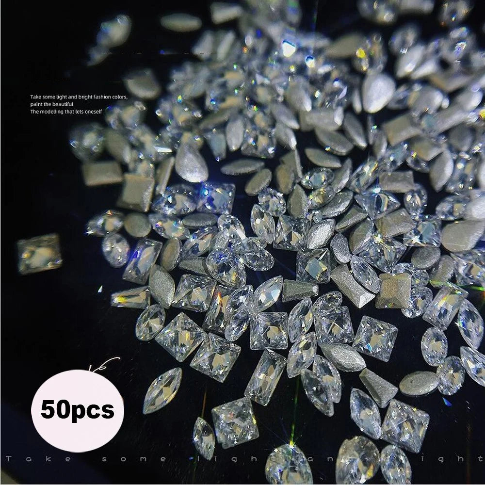 Mixed Crystal Rhinestone Nail Charms 50pc