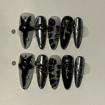 Blue Heart Stiletto Press-On Nails
