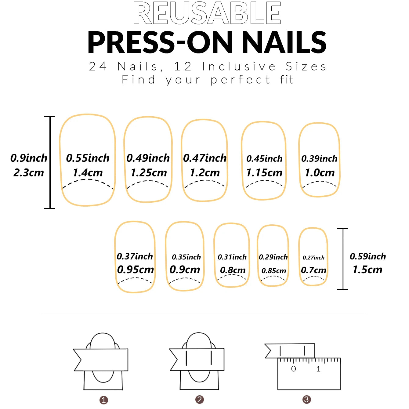 French Gradient Love Press-On Nails