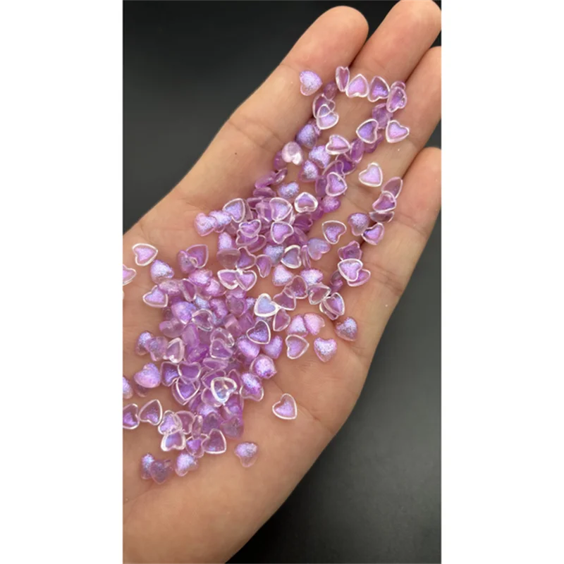 Kawaii Resin Heart Nail Charms 50pc