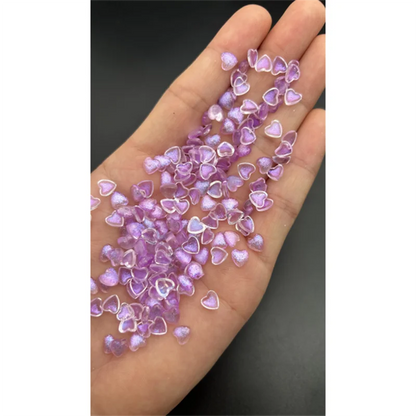 Kawaii Resin Heart Nail Charms 50pc