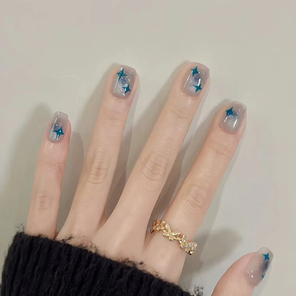 Glitter White French Press-On Nails
