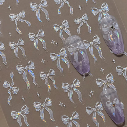 Jelly Bowknot Star Dreamy Nail Art Stickers