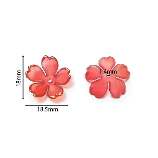 Cherry Blossom Acrylic Beads 50pc