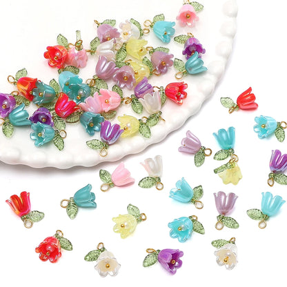 Lily Valley Flower Bud Acrylic Beads