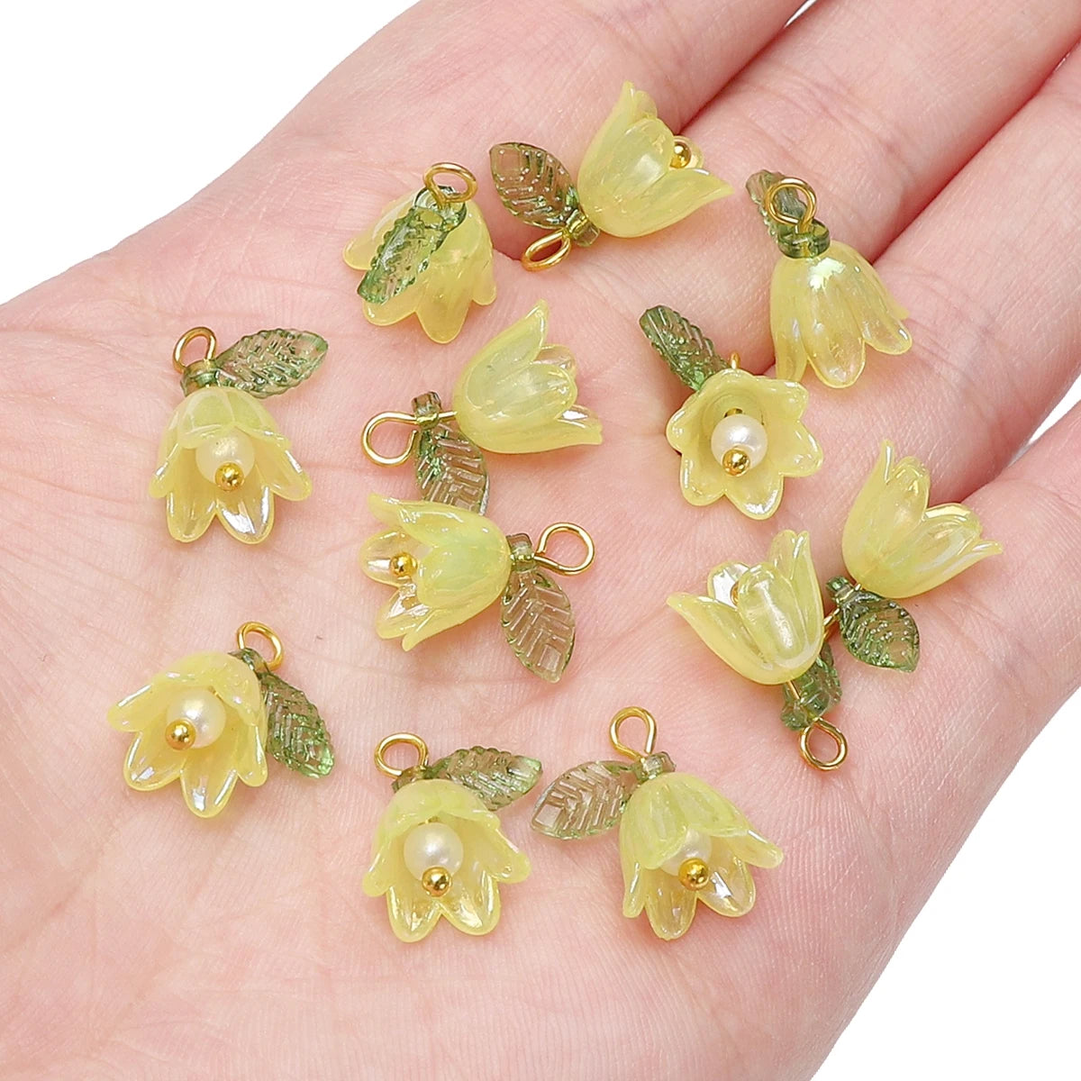 Lily Valley Flower Bud Acrylic Beads