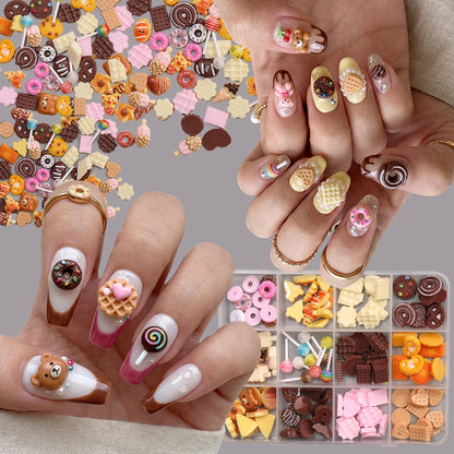Sweet Dessert Nail Charms Box 12 Grids