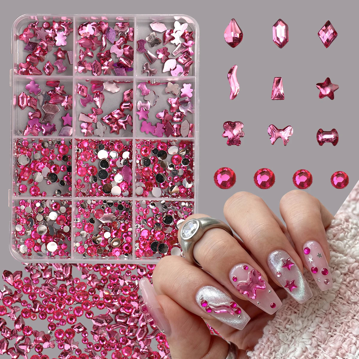 Sweet Dessert Nail Charms Box 12 Grids