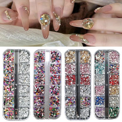 Crystal Diamond Nail Art Rhinestones 12 Grid