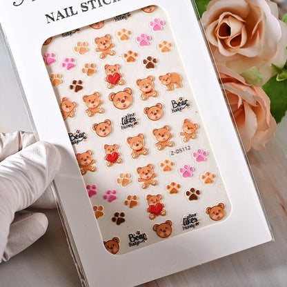 5D Sea Nail Art Stickers Embossed Self-Adhesive Ocean Beach Style Nail Slider Kawaii Starfish/Shell/Coral Reef Decor Nail Decals
