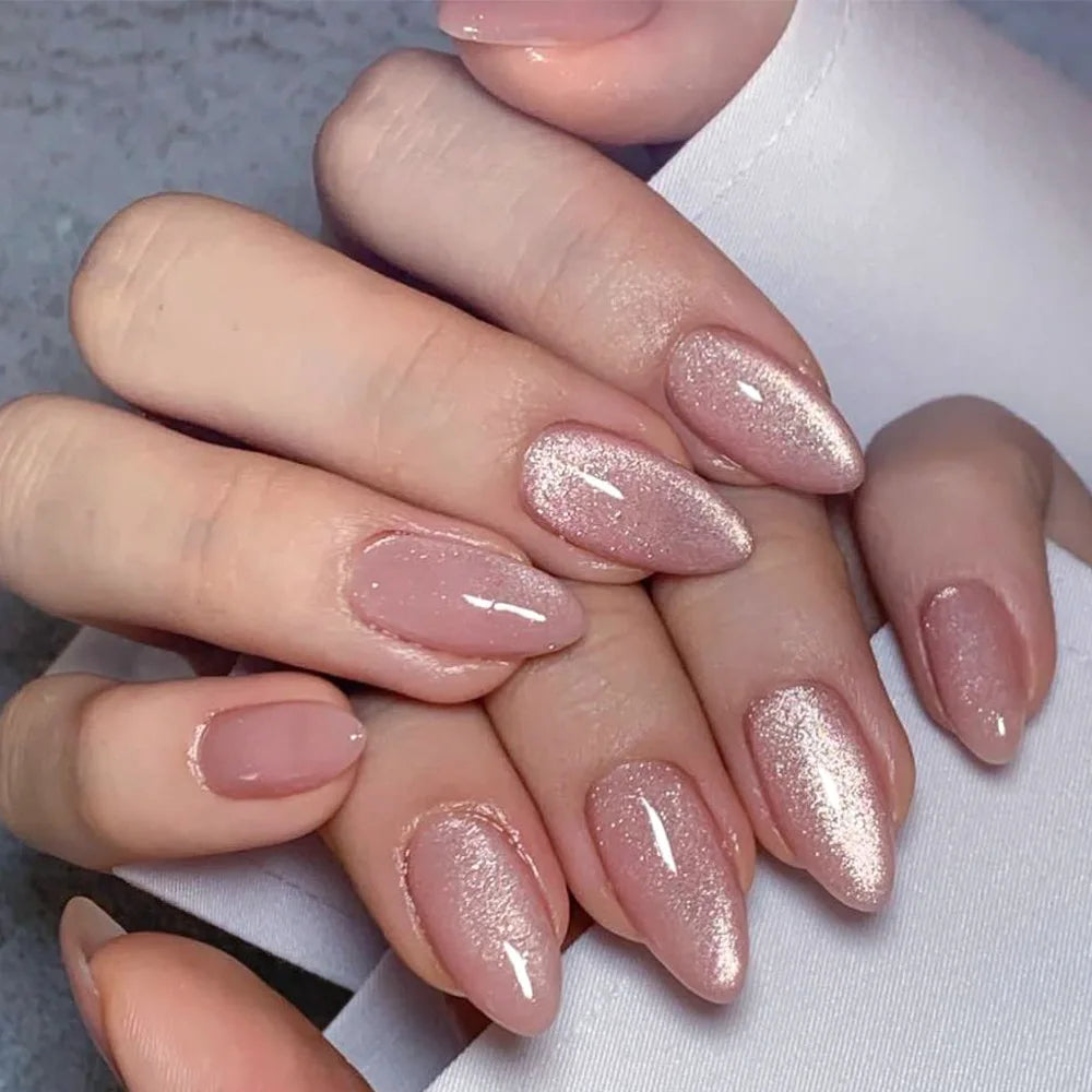 Wine Red Almond Press-On Nails