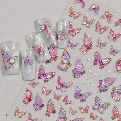 5D Butterfly Aurora Nail Stickers