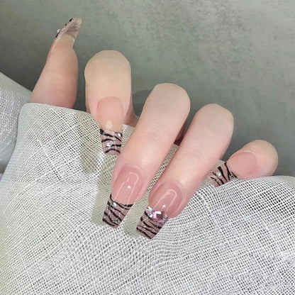 3D Diamond Coffin Press-On Nails