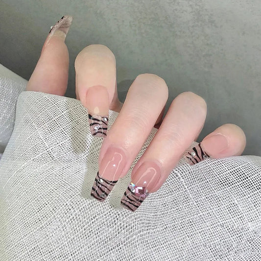 3D Diamond Coffin Press-On Nails
