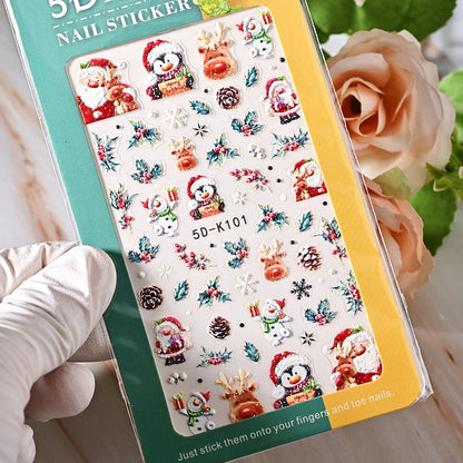 5D Sea Nail Art Stickers Embossed Self-Adhesive Ocean Beach Style Nail Slider Kawaii Starfish/Shell/Coral Reef Decor Nail Decals