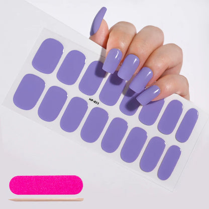 Semi Cured Wraps Fast Gel Nail Sticker Soild Nail Gel Wraps Adhesive Full Cover Gel Nail Decal UV Lamp Cured Manicure Decoration