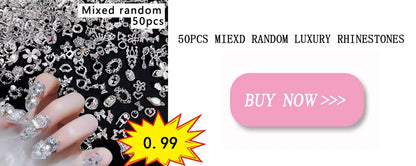 Mixed Crystal Rhinestone Nail Charms 50pc