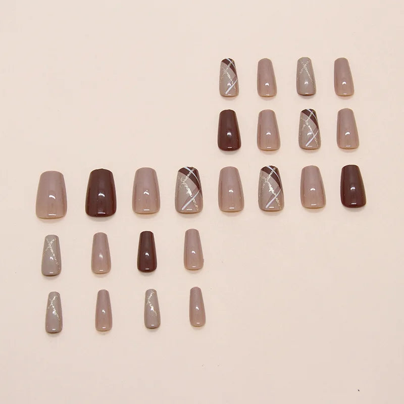 Peachy Gradient Coffin Press-On Nails