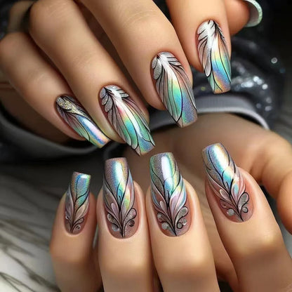 Glitter White French Press-On Nails